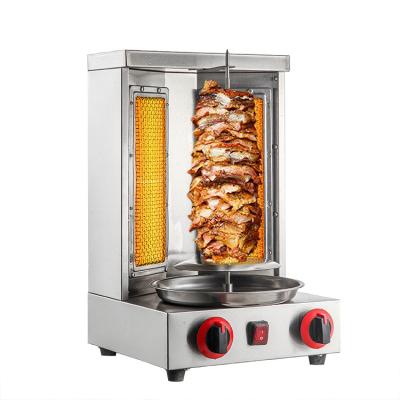 China 2-Burners Commercial Gas Used Rotary Mini Shawarma Doner Kebab Grill Machine For LPG/NG for sale