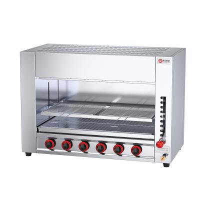 China Hotel Restaurant Countertop Gas Salamander Broiler with 6 Burners Stainless Steel 2023 for sale