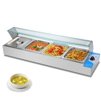 China Restaurant Buffet Food Warmer Machine 4 Pans 1170*350*305mm Stainless Steel Table Top for sale