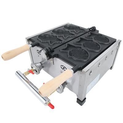 China Taiyaki Making Machine 6 PCS Fish Taiyaki LPG Type Fish Waffle Maker 470x380x210mm for sale