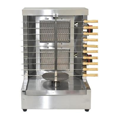 China Gas Shawarma Machine 2 Burner Chicken Doner Kebab BBQ Grill Skewers Maker For Outdoor for sale