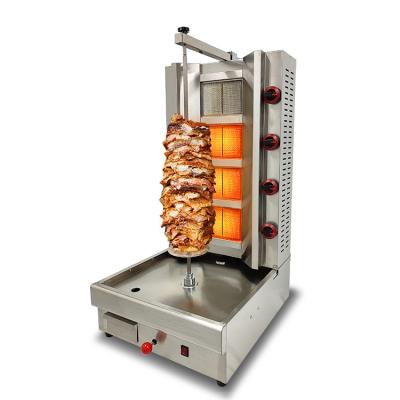 China 220V volledig automatische Shawarma Grill Doner Kebab Machine met 2/3/4/5/6 Burners Gas Grill Te koop