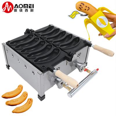 China AM-05R Nonstick Coating Banana Shape Waffle Makers for 5pcs Electric Long Waffles for sale