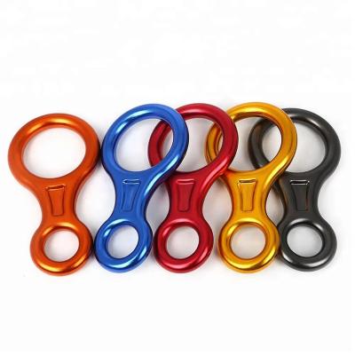 China Durable 35kn Aluminum 8 Ring Descender For Rappelling Belaying for sale