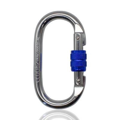 China High Quality Jensan Custom Oval 25kN Steel Carabiner Climbing Hook Equipment Accessories/Fall Protection Harness/Safety Belt For Fall Protection for sale