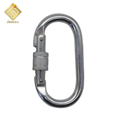 China Custom Heavy Industry Jensan 25KN Climbing Locking Steel Carabiner Hook For Fall Protection for sale