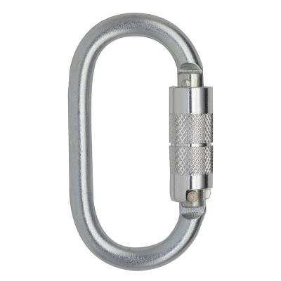 China Custom Self-Locking 25KN Climbing Equipment Accessories JENSAN Accessories/Fall Protection Harness/Carabiner Steel Safety Belt For Outdoor for sale