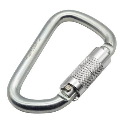 China High Quality Custom Made Steel Self-locking Carabiner Accessories JENSAN D Type of Equipment Accessories/Fall Protection Harness/Safety Belt for Fall Arrest for sale