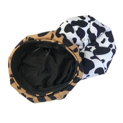 China Fashion\Comfortable Manufacturer\Durable Wholesale Cow Pattern English Style Retro Octagon Wool Beret Hat For Women for sale