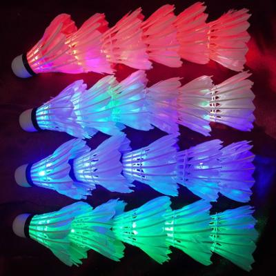 China High Quality Colorful Outdoor Badminton Balls LED Duck Leather Flashing Lighted LED Badminton Anti-Slip Grip Overgrip Badminton for sale