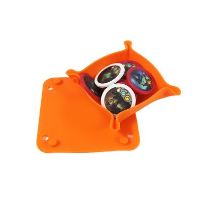 China waterproof & Latest Technology Board Game Accessory Dice Tray For Strategy Game Dustproof Orange Silicone Material for sale