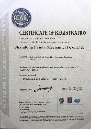 ISO9001 - Shandong Panda Mechanical Co., Ltd.