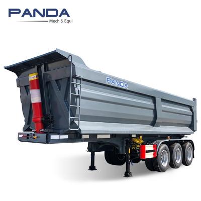 China Bulk Truck Trailer Tipper Trailer 3 Axles 35cbm Rear Dump Tipping Semi Trailer With Hydraulic Cylinder for sale