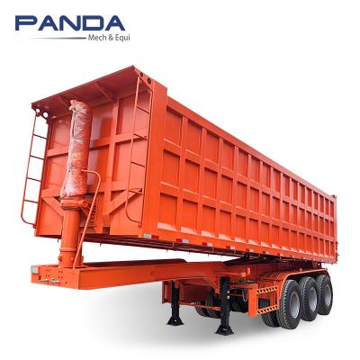 China Front Tri Axles 60t Dump Tipper Lifting Truck Trailer Dumping Scrap Semi Trailer For Sale In Tanzania for sale