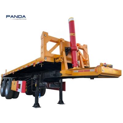 China Truck trailer triple axles tipping container loader 40 tons 20ft 40ft container tipper trailer, container tipper for sale for sale