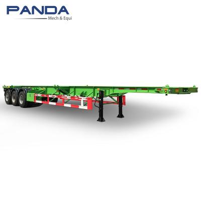 China Double Axles Skeleton Trailer 45ft Truck Skeleton Chassis Container Trailer Semi-Trailer for sale