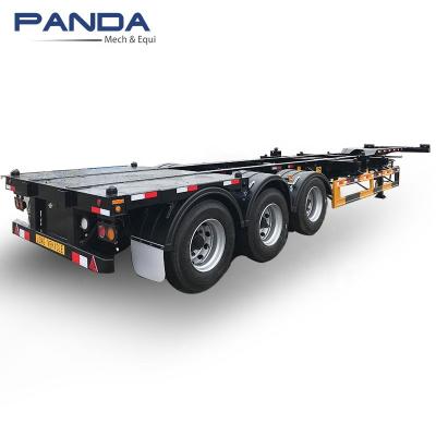 China Truck Trailer 40ft Container Gooseneck Chassis Skeleton Semi Trailer Air Suspension With 385/425 Super Single Tire for sale