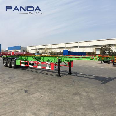 China Skeleton Truck Flatbed Trailer Three Axle 40ft Container Semi Trailer Skeleton Chassis Trailer for sale