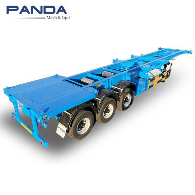 China Factory price 40ft trailer truck skeleton container semi trailer, container chassis truck trailer with twist lock and hoops for sale for sale