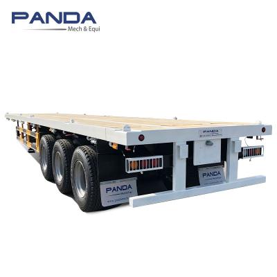 China Truck Trailer 3 Axle 40 Feet Transport Container Semi Trailer Platform Flatbed Truck Trailer For Sale In Ghana for sale