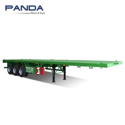 China Truck Trailer 3 Axes 40ft 48 ft Load Capacity Flatbed Semi Trailer Truck Carrier Container for sale