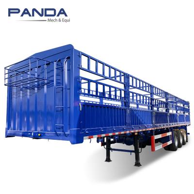 China High Quality 3 Axle Bulk Cargo Transport Barrier Cargo Trailer Truck Semi Trailer for sale