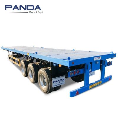 China Tri axle truck trailer 40 feet truck trailer 3 axle 40ft flat bed semi flatbed trailer for sale for sale