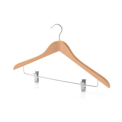 China Behind Doors/On Walls Wholesale wooden skirts hangers with clips for sale