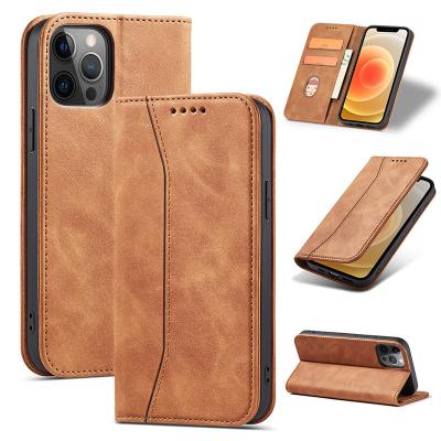 China Anti-fall New Arrival Magnetic Flip Wallets Shockproof PU Leather Phone Case for iPhone 12 mini pro 11 max pro Samsung max S21 S20 Note20 for sale