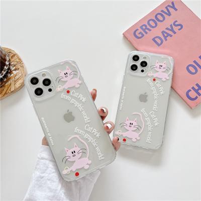 China Cute Cheap High Quality Flower Girl TPU Anti-fall Hotsale Kitty Kitty Transparent Phone Case For Bags and iphone Cell Phone Cases for sale