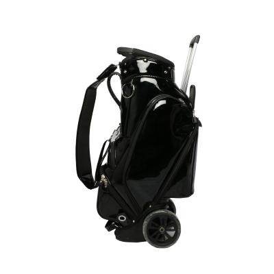 China Black Golf Bags With Wheels And Luggage Black Golf Bags Custom Bag With Wheels And PU Golf Luggage Travel For Outdoor Golf Use for sale