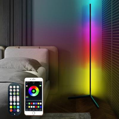 China Modern USB 5v RGB Color Chasing Color Changing LED Standing Dimmable Lamp Wall Corner Floor Lights RGB Floo for sale