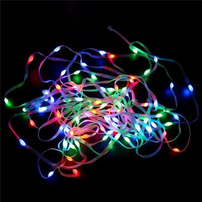 China Can be controlled by every APP single led and remote control fairy lights decoration copper wire LED string light for sale