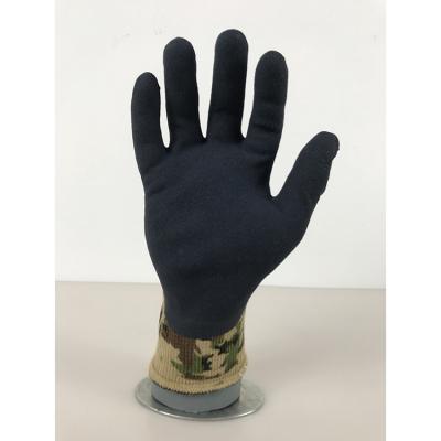 China Chinese Factory of Anti-cut Safety Dip Rubber Coated Knitted Flock Lined Latex Gloves Dipped Cut Resistant Glove for sale