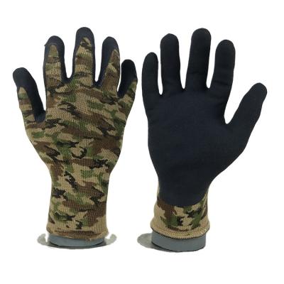 China Hot Sale Anti-Cut Rubber Coated Knitted Safety High Quality Work Gloves Semi-Dipped Material Nitrile Dipped Cut Resistant Gloves for sale