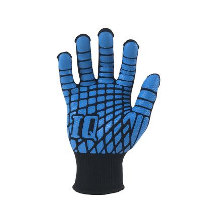 China high quality anti-cut pvc safety non-slip colored work gloves IQ working leather construction for men for sale