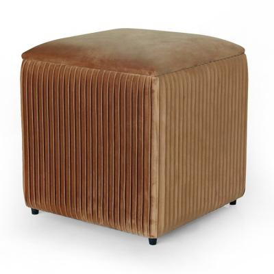 China Hotel Ottoman Stable Decorative Square Velvet Pouf Modern Hotel Luxury for sale