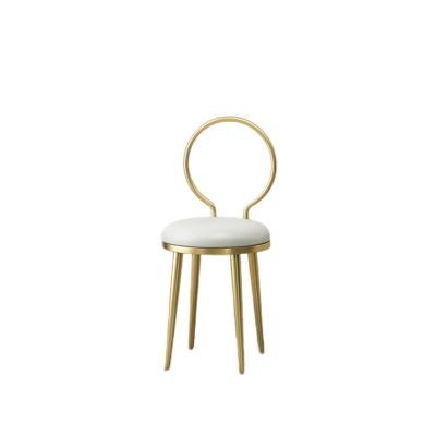 China (Other)Adjustable Light Luxury Metal Bulb Shape Chair Round Stool Dressing Back Stool Makeup Chair for sale