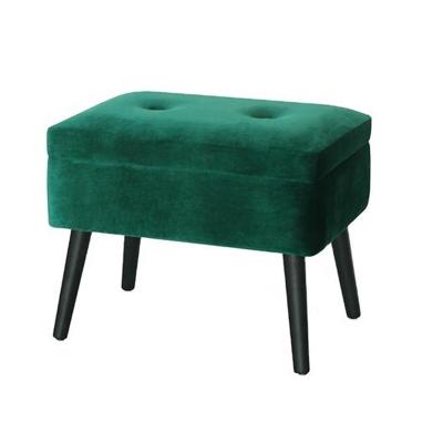 China (Other) Luxury Household Modern Adjustable Functional Metal Velvet Ottoman Storage Bench Upholstered Legs Hotel for sale