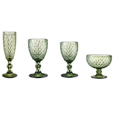 China Machine-made colorful glass cup fashionable/modern/healthy strains to marry wine glass goblet for sale