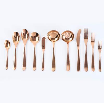 China Good Quality Hot Selling Sustainable Rose Gold Cutlery Set Stainless Steel Cutlery Set for sale