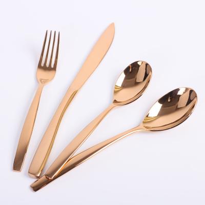 China Eco - Friendly Plated Rose Gold Flatware Stainless Steel Flatware Set Eco - Friendly for sale