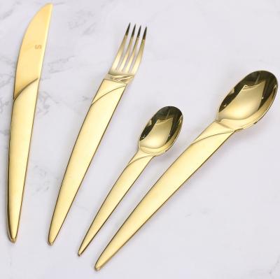 China Sustainable Wholesale Bulk Flatware Stainless Steel Cutlery Gold Plated for sale