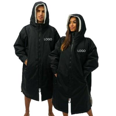 China Factory Price Waterproof and Windproof Keep Dry Changing Waterproof Long Robe Warm Dry Robe Long Sleeve with Drawstring for sale