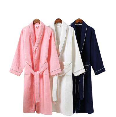 China Breathable Soft Hotel Cotton Waffle Bathrobe Men Women Bathrobe Waffle Hotel Bathrobe for sale