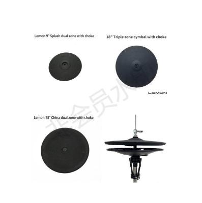 China Lemon Drum Rubber Cymbals Drum Parts Bundle D-Set 9/15/18/HHC12 (New Hihat with Pickup) for sale