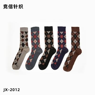 China JX-2012 Cotton Printing Cotton Crew Casual QUICK DRY Socks for Men's Double Needles Socks for sale