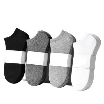 China Spandex/polyester/cotton thongs men's ship's socks cotton solid color invisible sweat-absorbent short socks for sale