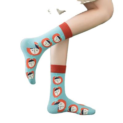 China QUICK DRY Fashionable Funny Color Cartoon Socks Sports Tube College Style Medium Men And Women for sale