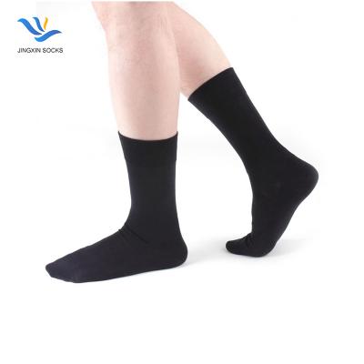 China JX-II-0403 Antibacterial Black Cotton Men's Socks Black Men's Socks 100% Black Socks for sale